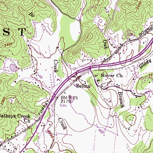 Topographic Map of Selica, NC