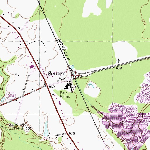 Topographic Map of Senter, NC
