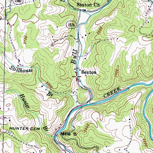 Topographic Map of Sexton, NC