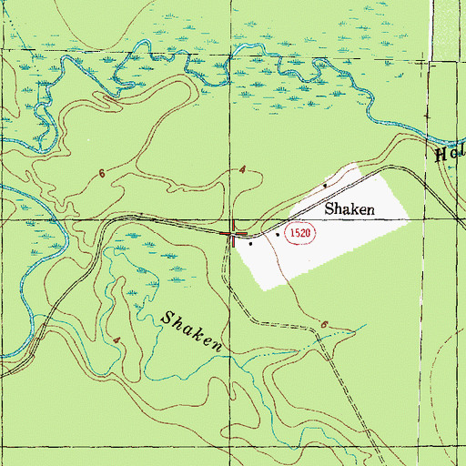 Topographic Map of Shaken, NC