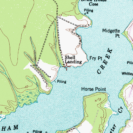 Topographic Map of Shell Landing, NC