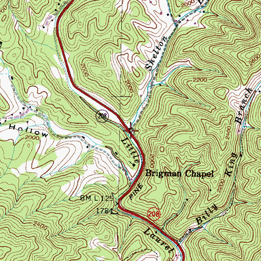 Topographic Map of Shelton Branch, NC