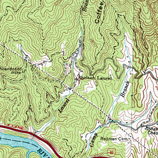 Topographic Map of Shelton Laurel, NC