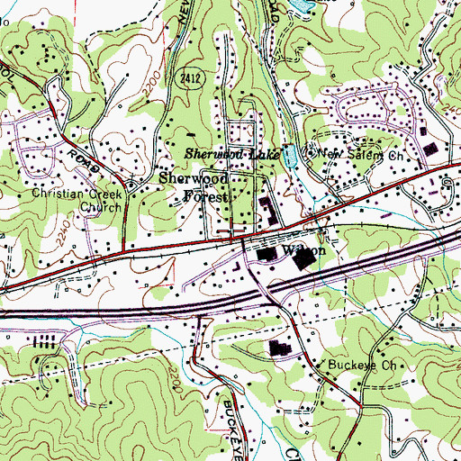 Topographic Map of Sherwood Forest, NC
