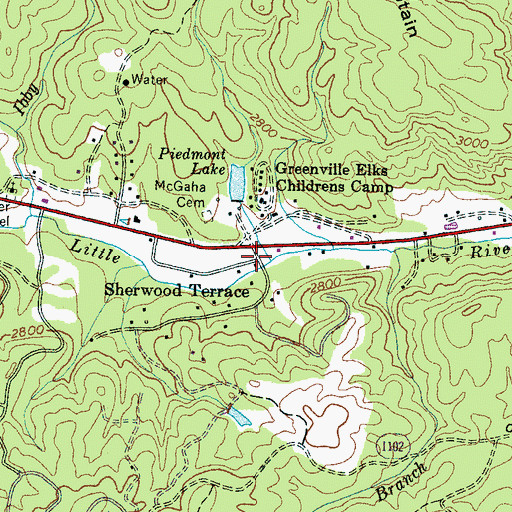 Topographic Map of Sherwood Terrace, NC