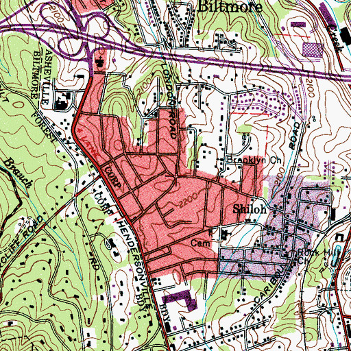 Topographic Map of Shiloh, NC