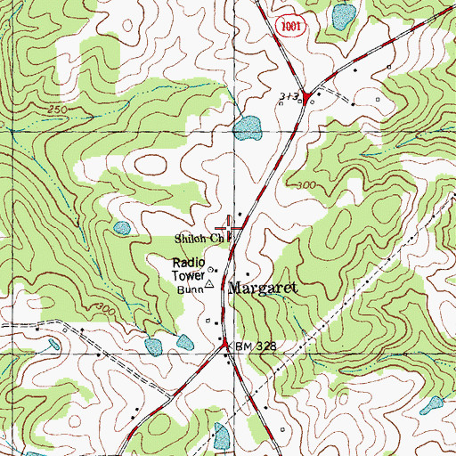 Topographic Map of Shiloh Church, NC