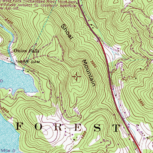 Topographic Map of Shoal Mountain, NC