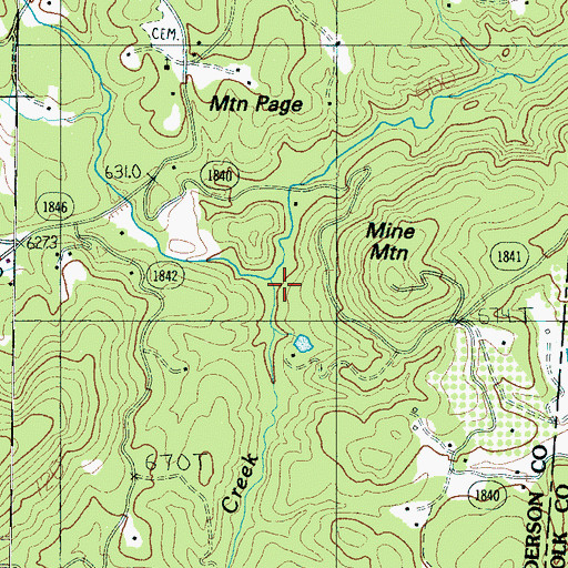 Topographic Map of Shop Creek, NC