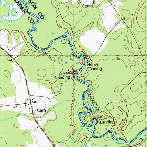 Topographic Map of Sikes Landing, NC