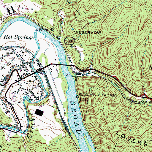 Topographic Map of Silver Mine Creek, NC