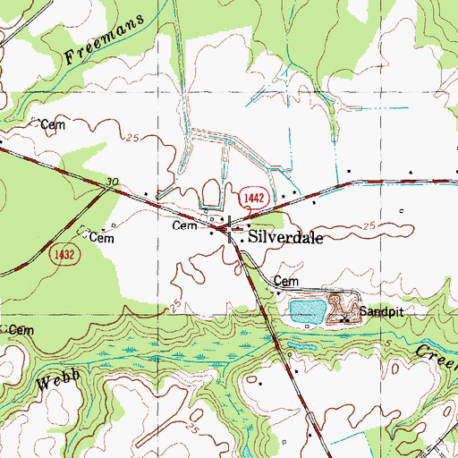 Topographic Map of Silverdale, NC