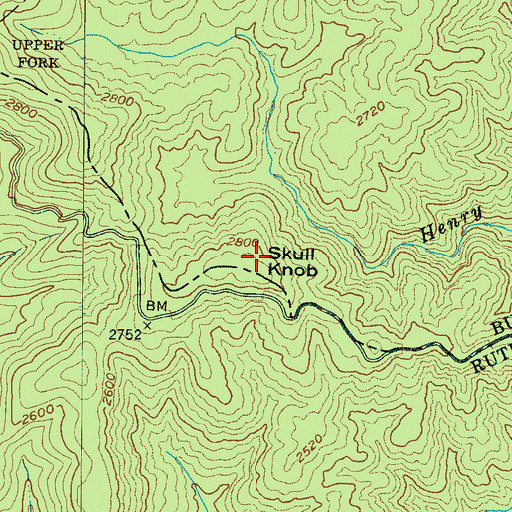 Topographic Map of Skull Knob, NC