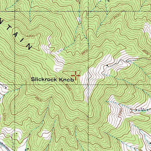 Topographic Map of Slickrock Knob, NC