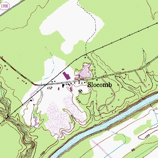 Topographic Map of Slocomb, NC