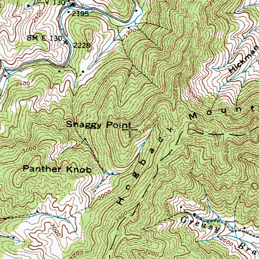 Topographic Map of Snaggy Point, NC