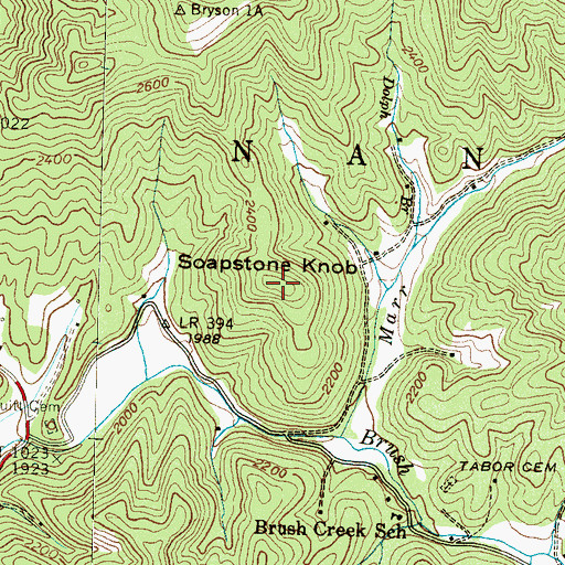 Topographic Map of Soapstone Knob, NC