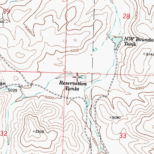 Topographic Map of Reservation Tank, AZ