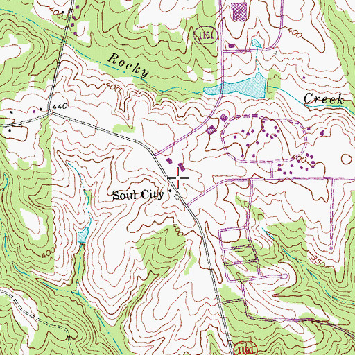 Topographic Map of Soul City, NC