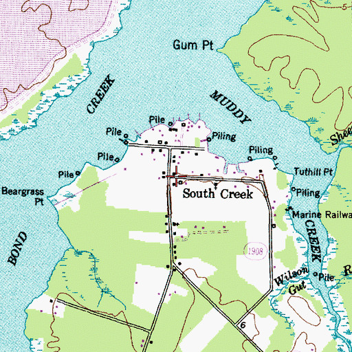 Topographic Map of South Creek, NC