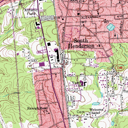 Topographic Map of South Henderson, NC
