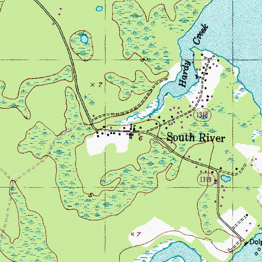 Topographic Map of South River, NC