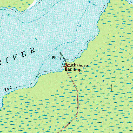 Topographic Map of Southshore Landing, NC
