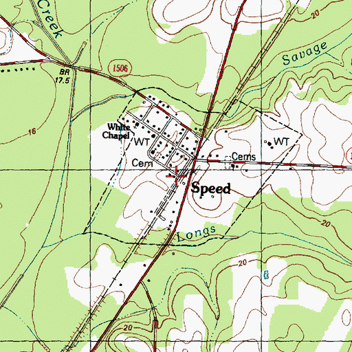 Topographic Map of Speed, NC