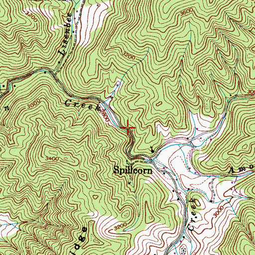 Topographic Map of Spillcorn, NC