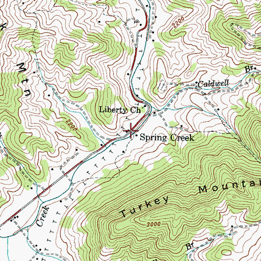 Topographic Map of Spring Creek, NC