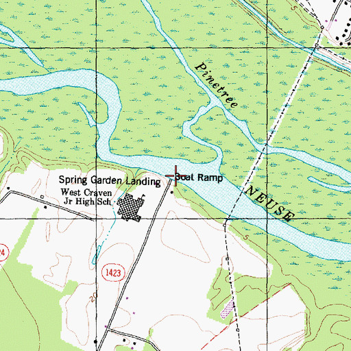 Topographic Map of Spring Garden Landing, NC