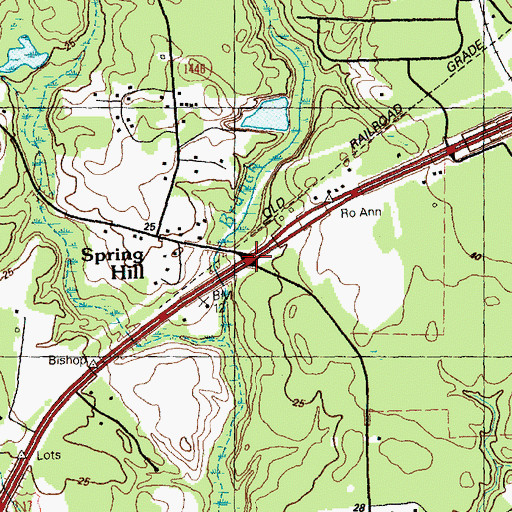 Topographic Map of Spring Hill, NC