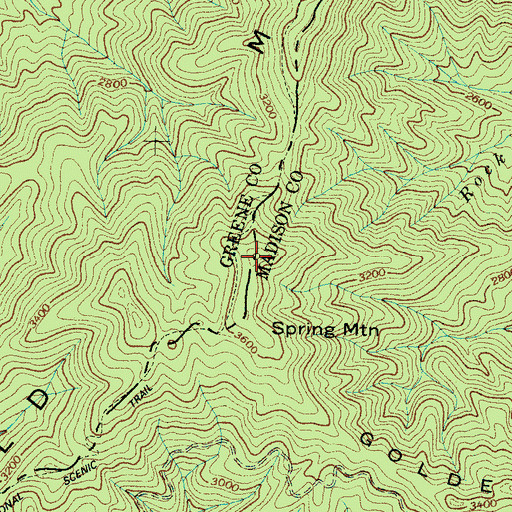 Topographic Map of Spring Mountain, NC