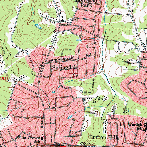 Topographic Map of Springdale, NC