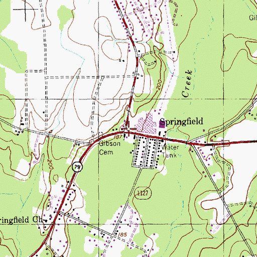 Topographic Map of Springfield, NC