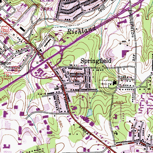 Topographic Map of Springfield, NC