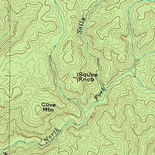 Topographic Map of Squire Knob, NC
