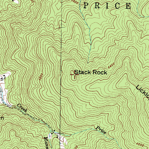 Topographic Map of Stack Rock, NC