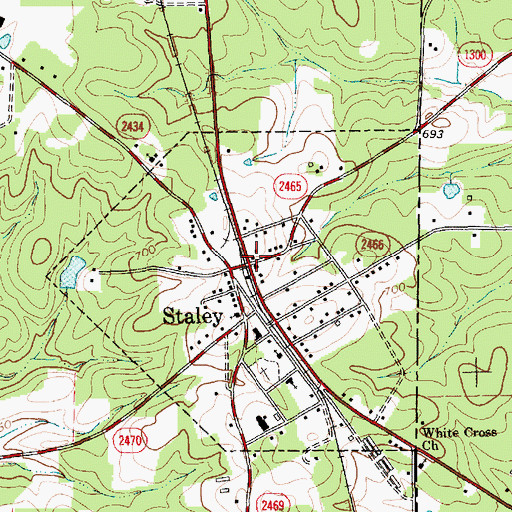 Topographic Map of Staley, NC