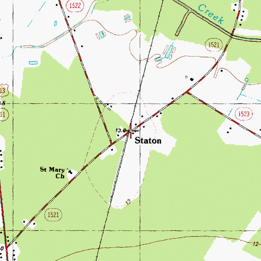 Topographic Map of Staton, NC