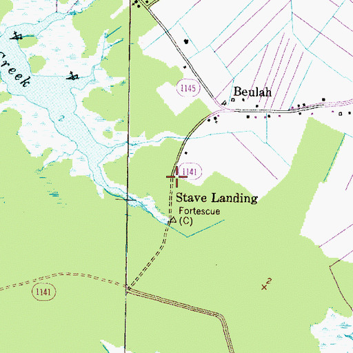 Topographic Map of Stave Landing, NC