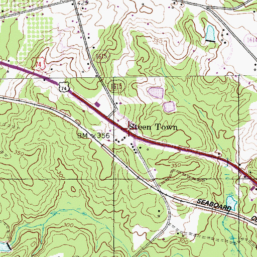 Topographic Map of Steen Town, NC