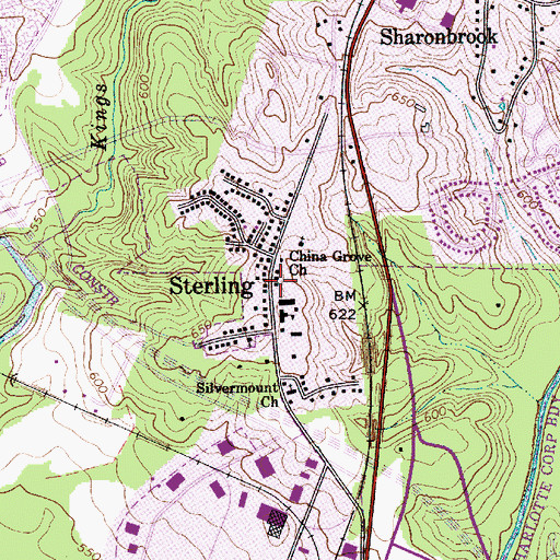 Topographic Map of Sterling, NC
