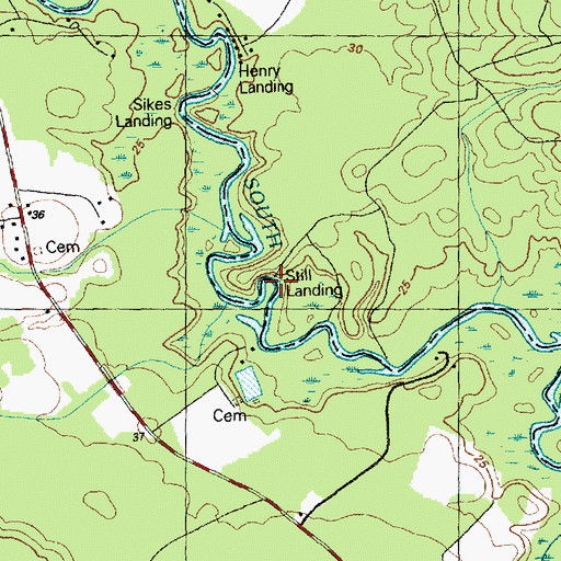 Topographic Map of Still Landing, NC