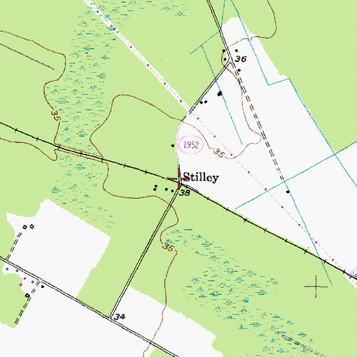 Topographic Map of Stilley, NC