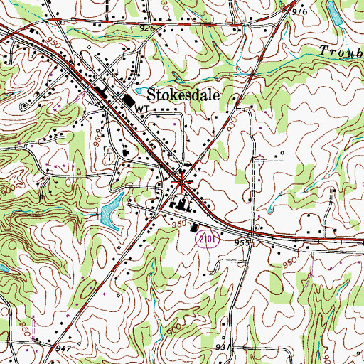 Topographic Map of Stokesdale, NC