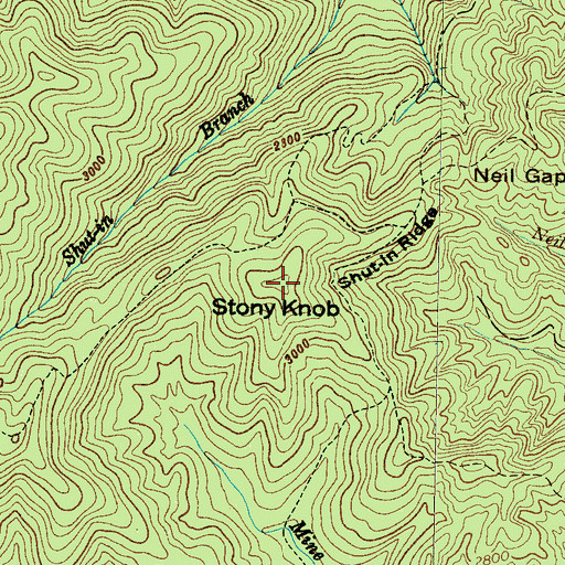 Topographic Map of Stony Knob, NC