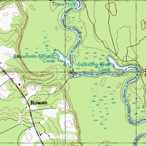 Topographic Map of Strawhorn Landing, NC