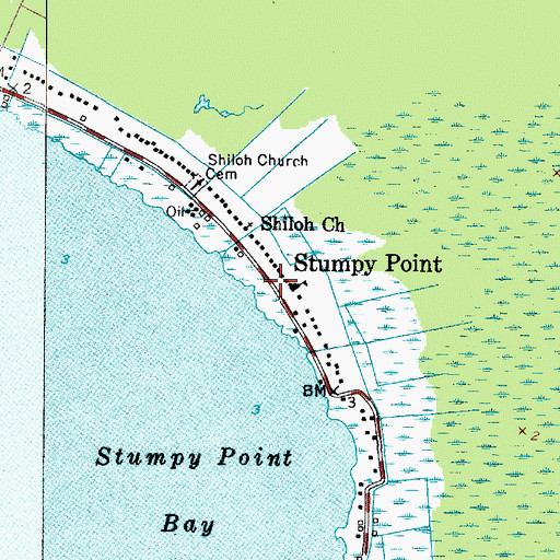 Topographic Map of Stumpy Point, NC