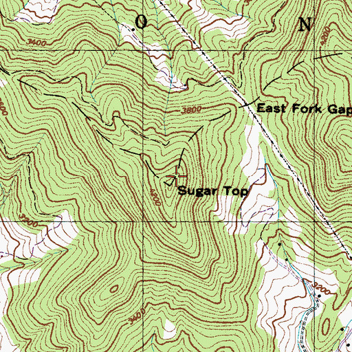 Topographic Map of Sugar Top, NC